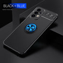 For Samsung Galaxy A23 Metal Ring Holder TPU Phone Case(Black Blue)
