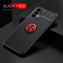 For Samsung Galaxy A23 Metal Ring Holder TPU Phone Case(Black Red)