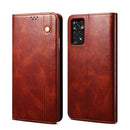 For Xiaomi Redmi Note 11S / Note 11 Foreign Version Oil Wax Crazy Horse Texture Leather Phone Case(Brown)