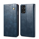For Xiaomi Redmi Note 11S / Note 11 Foreign Version Oil Wax Crazy Horse Texture Leather Phone Case(Blue)