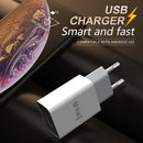 IVON AD-33 2 in 1 2.1A Single USB Port Travel Charger + 1m USB to Micro USB Data Cable Set, EU Plug(White)