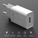 IVON AD-33 2 in 1 2.1A Single USB Port Travel Charger + 1m USB to Micro USB Data Cable Set, EU Plug(White)
