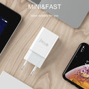 IVON AD-33 2 in 1 2.1A Single USB Port Travel Charger + 1m USB to Micro USB Data Cable Set, EU Plug(White)