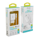 IVON AD-35 2 in 1 18W QC3.0 USB Port Travel Charger + 1m USB to Micro USB Data Cable Set, EU Plug(White)