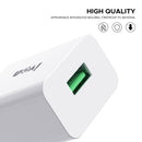 IVON AD-35 2 in 1 18W QC3.0 USB Port Travel Charger + 1m USB to Micro USB Data Cable Set, EU Plug(White)