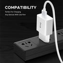 IVON AD-35 2 in 1 18W QC3.0 USB Port Travel Charger + 1m USB to Micro USB Data Cable Set, US Plug(White)