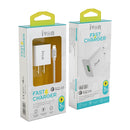 IVON AD-35 2 in 1 18W QC3.0 USB Port Travel Charger + 1m USB to USB-C / Type-C Data Cable Set, US Plug(White)