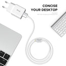 IVON AD-35 2 in 1 18W QC3.0 USB Port Travel Charger + 1m USB to USB-C / Type-C Data Cable Set, US Plug(White)