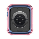 Rhombus Belt Drill + Tempered Film Integrated Case For Apple Watch Series 7 45mm(Pink)