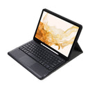 A800B-A Split Bluetooth Keyboard Leather Case with Holder & Pen Slot & Touchpad For Samsung Galaxy Tab S8+ X800(Black)