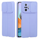 For Xiaomi Redmi Note 10 Pro 4G Litchi Texture Sliding Camshield TPU Protective Phone Case(Light Purple)