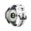 22mm Quick Release Two-color Silicone Watch Band for Garmin Fenix 7 / EPIX(White Black)