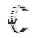 22mm Quick Release Two-color Silicone Watch Band for Garmin Fenix 7 / EPIX(White Black)