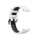 22mm Quick Release Two-color Silicone Watch Band for Garmin Fenix 7 / EPIX(White Black)