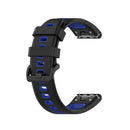 22mm Quick Release Two-color Silicone Watch Band for Garmin Fenix 7 / EPIX(Black Blue)