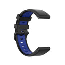 22mm Quick Release Two-color Silicone Watch Band for Garmin Fenix 7 / EPIX(Black Blue)