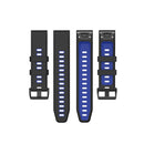 22mm Quick Release Two-color Silicone Watch Band for Garmin Fenix 7 / EPIX(Black Blue)
