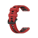 22mm Quick Release Two-color Silicone Watch Band for Garmin Fenix 7 / EPIX(Red Black)