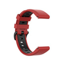 22mm Quick Release Two-color Silicone Watch Band for Garmin Fenix 7 / EPIX(Red Black)