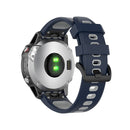 22mm Quick Release Two-color Silicone Watch Band for Garmin Fenix 7 / EPIX(Midnight Blue Grey)