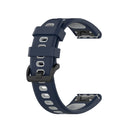 22mm Quick Release Two-color Silicone Watch Band for Garmin Fenix 7 / EPIX(Midnight Blue Grey)