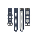 22mm Quick Release Two-color Silicone Watch Band for Garmin Fenix 7 / EPIX(Midnight Blue Grey)