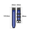 22mm Quick Release Two-color Silicone Watch Band for Garmin Fenix 7 / EPIX(Midnight Blue Grey)