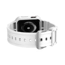Three-proof Solid Color Integrated Watch Band For Apple Watch Series 8&7 45mm / SE 2&6&SE&5&4 44mm / 3&2&1 42mm(White)