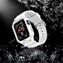 Three-proof Solid Color Integrated Watch Band For Apple Watch Series 8&7 45mm / SE 2&6&SE&5&4 44mm / 3&2&1 42mm(White)