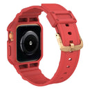 Three-proof Solid Color Integrated Watch Band For Apple Watch Series 8&7 45mm / SE 2&6&SE&5&4 44mm / 3&2&1 42mm(Red)