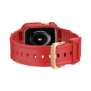 Three-proof Solid Color Integrated Watch Band For Apple Watch Series 8&7 45mm / SE 2&6&SE&5&4 44mm / 3&2&1 42mm(Red)
