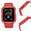 Three-proof Solid Color Integrated Watch Band For Apple Watch Series 8&7 45mm / SE 2&6&SE&5&4 44mm / 3&2&1 42mm(Red)