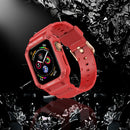 Three-proof Solid Color Integrated Watch Band For Apple Watch Series 8&7 45mm / SE 2&6&SE&5&4 44mm / 3&2&1 42mm(Red)