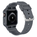 Three-proof Solid Color Integrated Watch Band For Apple Watch Series 8&7 45mm / SE 2&6&SE&5&4 44mm / 3&2&1 42mm(Blue Grey)
