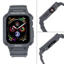 Three-proof Solid Color Integrated Watch Band For Apple Watch Series 8&7 45mm / SE 2&6&SE&5&4 44mm / 3&2&1 42mm(Blue Grey)