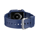 Three-proof Solid Color Integrated Watch Band For Apple Watch Series 8&7 45mm / SE 2&6&SE&5&4 44mm / 3&2&1 42mm(Blue)