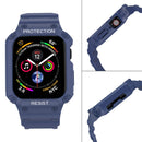Three-proof Solid Color Integrated Watch Band For Apple Watch Series 8&7 45mm / SE 2&6&SE&5&4 44mm / 3&2&1 42mm(Blue)