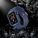 Three-proof Solid Color Integrated Watch Band For Apple Watch Series 8&7 45mm / SE 2&6&SE&5&4 44mm / 3&2&1 42mm(Blue)