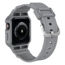 Three-proof Solid Color Integrated Watch Band For Apple Watch Series 8&7 45mm / SE 2&6&SE&5&4 44mm / 3&2&1 42mm(Light Grey)