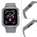 Three-proof Solid Color Integrated Watch Band For Apple Watch Series 8&7 45mm / SE 2&6&SE&5&4 44mm / 3&2&1 42mm(Light Grey)