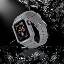 Three-proof Solid Color Integrated Watch Band For Apple Watch Series 8&7 45mm / SE 2&6&SE&5&4 44mm / 3&2&1 42mm(Light Grey)