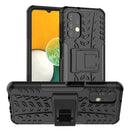 For Samsung Galaxy A13 4G Tire Texture Shockproof TPU+PC Phone Case with Holder(Black)