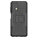 For Samsung Galaxy A13 4G Tire Texture Shockproof TPU+PC Phone Case with Holder(Black)