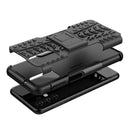 For Samsung Galaxy A13 4G Tire Texture Shockproof TPU+PC Phone Case with Holder(Black)