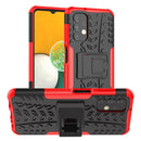 For Samsung Galaxy A13 4G Tire Texture Shockproof TPU+PC Phone Case with Holder(Red)