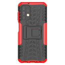 For Samsung Galaxy A13 4G Tire Texture Shockproof TPU+PC Phone Case with Holder(Red)