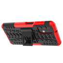 For Samsung Galaxy A13 4G Tire Texture Shockproof TPU+PC Phone Case with Holder(Red)