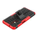For Samsung Galaxy A13 4G Tire Texture Shockproof TPU+PC Phone Case with Holder(Red)