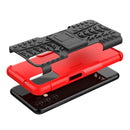 For Samsung Galaxy A13 4G Tire Texture Shockproof TPU+PC Phone Case with Holder(Red)