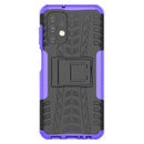 For Samsung Galaxy A13 4G Tire Texture Shockproof TPU+PC Phone Case with Holder(Purple)